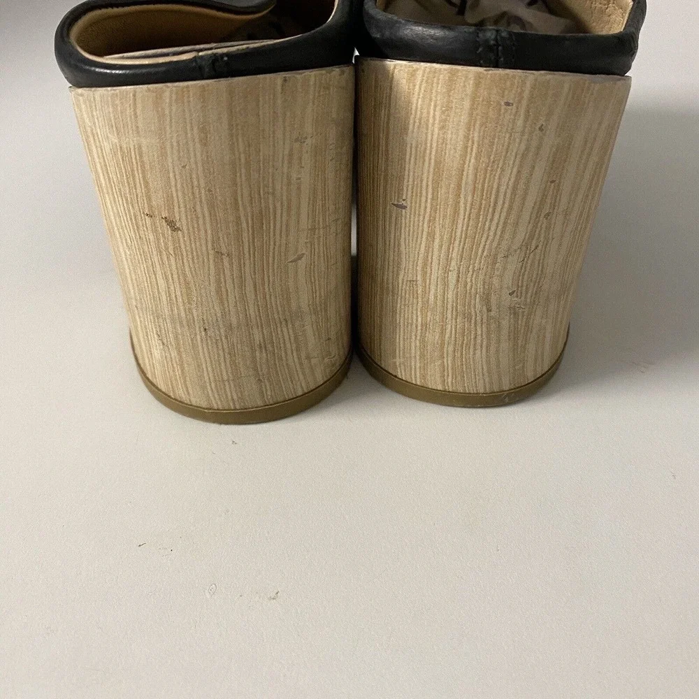 The Shoe Box Black Slip On Leather Almond Toe Mule Block 3